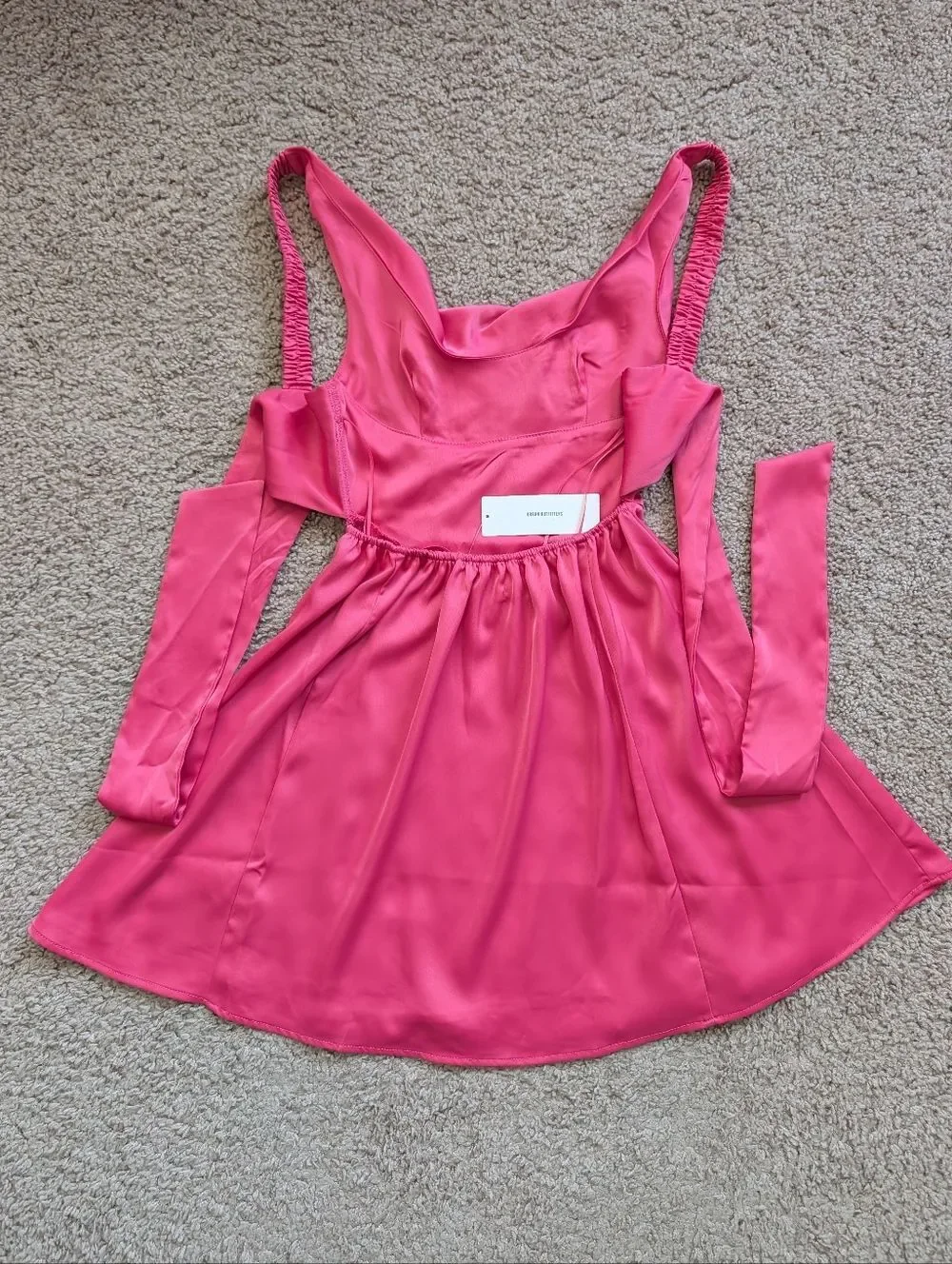 Urban Outfitters Rose Pink Helena Satin Cowl Corset Mini Dress NWT Size XS